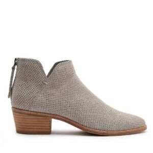Dolce Vita Karsen Perforated Light Grey Taupe Ankle Booties